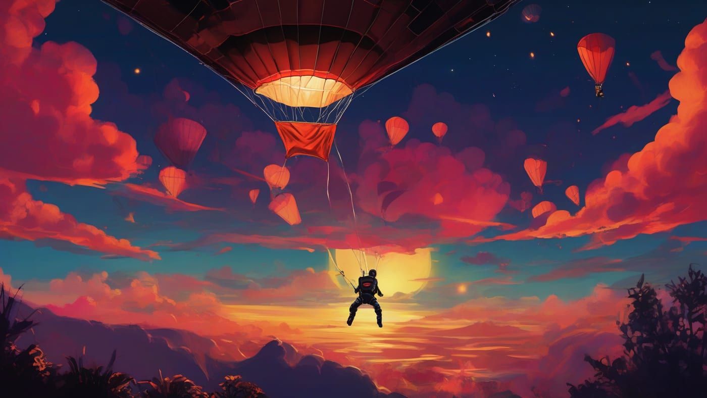 Sky Diving X key art: night