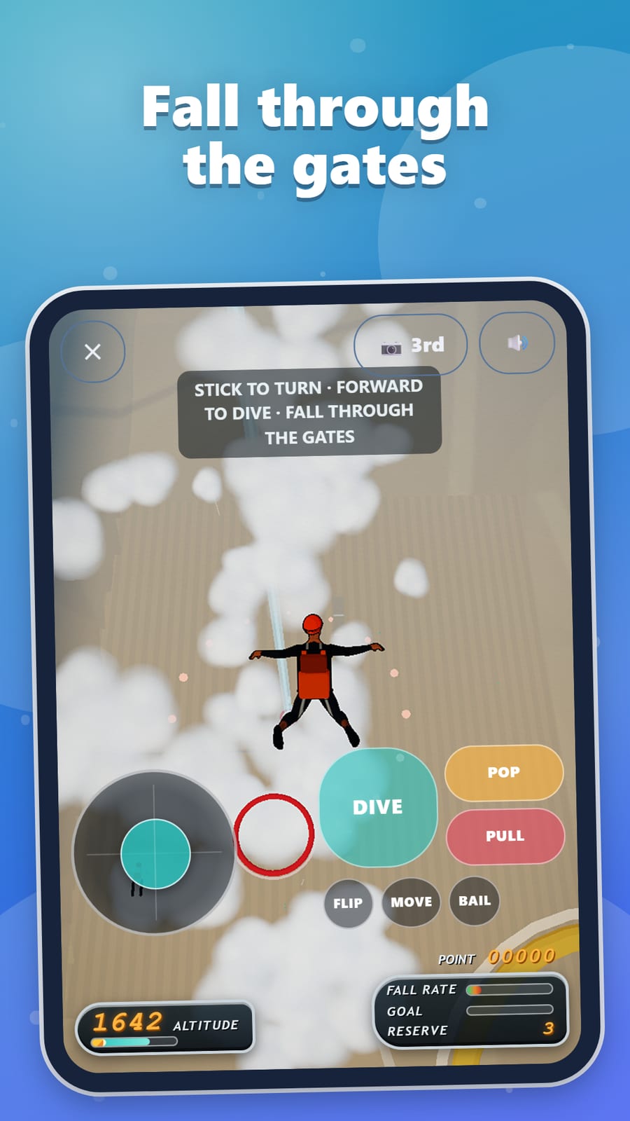 Sky Diving X screenshot: freefall