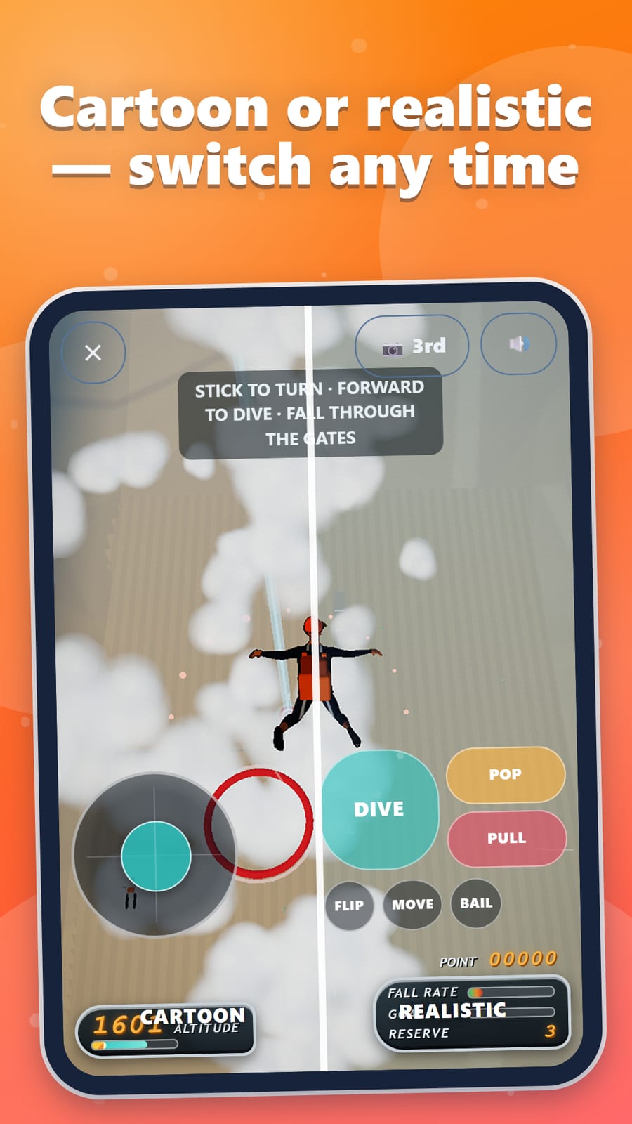 Sky Diving X screenshot: looks