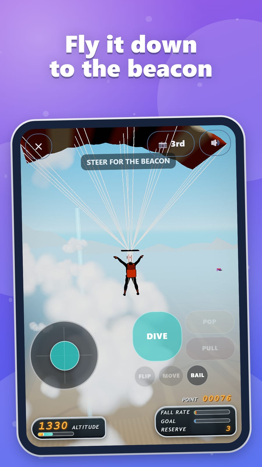 Sky Diving X screenshot: canopy